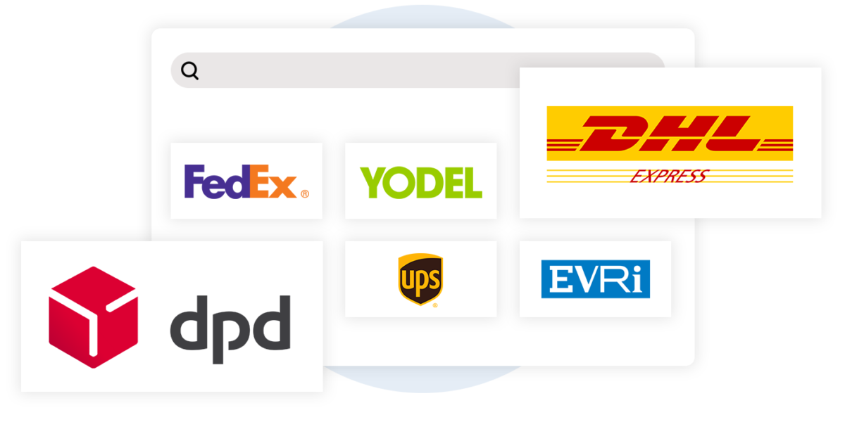 Couriers we work with: DHL, UPS, DPD, Evri